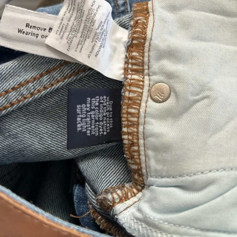 Madewell Rigid High-Rise Medium Wash Distressed 100% Cotton Skinny Jeans 27